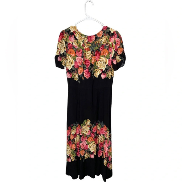 NWT Free People Black Jaimie Floral Midi Dress Size Small Retail $168 - Picture 4 of 9